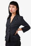 Paul Smith Grey Pinstripe Collared Button Blazer Size 42