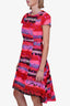 Peter Pilotto Red/Multicolor Silk Cut Out Dress Size 4