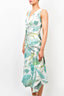 Peter Pilotto White/Green Leaf Printed Sleeveless Maxi Dress Size 8