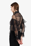 Philosophy Di Lorenzo Serafini Black Tulle Long Sleeve Ruffle Top Size 4