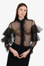 Philosophy Di Lorenzo Serafini Black Tulle Long Sleeve Ruffle Top Size 4