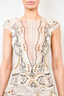 Piccione.Piccione Cream Printed Silk Ruffle Tiered Maxi Dress Size 40