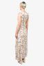 Piccione.Piccione Cream Printed Silk Ruffle Tiered Maxi Dress Size 40