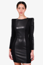 Pierre Balmain Black Leather Detail Mini Dress With Silver Studs Size 36
