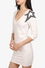 Pierre Balmain Ivory Star Applique Fitted Mini Dress Size 36