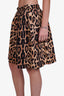 Pink Tartan Leopard Print A-Line Skirt Size 10