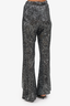 Pinko Black/Silver Sequin Wide Leg Pants Size XS