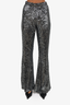 Pinko Black/Silver Sequin Wide Leg Pants Size XS