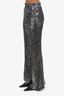 Pinko Black/Silver Sequin Wide Leg Pants Size XS
