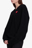 Play Comme des Garçons Black Wool V-Neck Sweater Size L