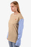 Play by Comme des Garcons Blue/Beige Striped Cotton Shirt Size L