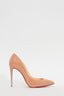 Christian Louboutin Nude Patent Leather 'Pigalle Follies 100' Heels Size 36.5