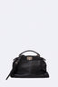 Fendi Black Leather Wave Mini Peekaboo Bag