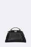 Fendi Black Leather Wave Mini Peekaboo Bag
