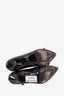 Prada Black Patent Pumps With Burgundy Bow Detail Size 38.5