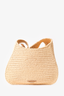 Prada Beige Logo-Embossed Raffia Shoulder Bag