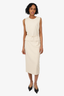 Prada Beige Sleeveless Belted Top with Midi Skirt Set Size 42