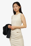 Prada Beige Sleeveless Belted Top with Midi Skirt Set Size 42