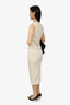 Prada Beige Sleeveless Belted Top with Midi Skirt Set Size 42