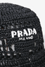Prada Black Crochet Knit Bucket Hat Size S