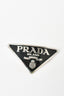 Prada Black Enamel/Silver Toned Metal Triangle Logo Hair Clip