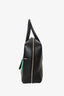Prada Black/Green Leather Medium Mirage Top Handle Bag with Strap