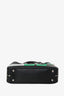Prada Black/Green Leather Medium Mirage Top Handle Bag with Strap