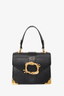 Prada Black Leather Animalier Cahier Crossbody Bag with Strap