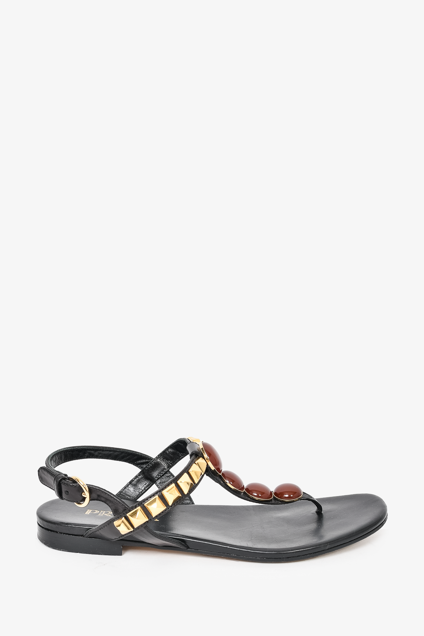 Prada t 2025 strap sandals