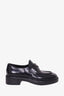 Prada Black Leather Brushed Loafers Size 38
