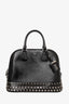 Prada Black Leather Crystal Embellished Spazzolato Top Handle Bag