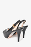 Prada Black Leather Peep Toe Slingback Heels Size 36