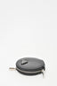 Prada Black Leather Round Keychain