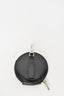 Prada Black Leather Round Keychain