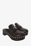 Prada Black Leather Studded Clogs Size 36