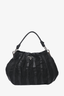 Prada Black Leather Tessuto Waves Hobo Bag