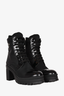 Prada Black Nylon/Brushed Leather Combat Boots Size 39