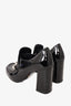 Prada Black Patent Leather Block Heel Loafer Size 35.5