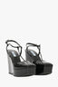 Prada Black Patent Leather Square Toe Wedges Size 36.5