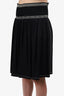 Prada Black Pleated Midi Skirt Size 36
