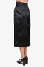 Prada Black Satin Midi Skirt with Front Pockets Size 40 (As Is)