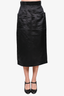 Prada Black Satin Midi Skirt with Front Pockets Size 40