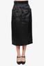 Prada Black Satin Midi Skirt with Front Pockets Size 40 (As Is)