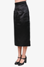 Prada Black Satin Midi Skirt with Front Pockets Size 40 (As Is)