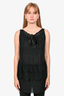 Prada Black Silk/Lace Sleeveless Ribbon Detail Top Size 40