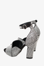 Prada Black Stain Crystal Embellished Sandals Size 38