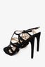 Prada Black Suede Cross T Strappy Sandals Size 37