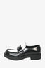 Prada Black/White Brushed Leather 'Chocolate' Loafers US 7 Mens