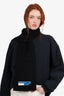Prada Black Wool Shaker Knit Scarf