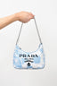 Prada Blue Embroidered Drill Re-Edition 2005 Shoulder Bag